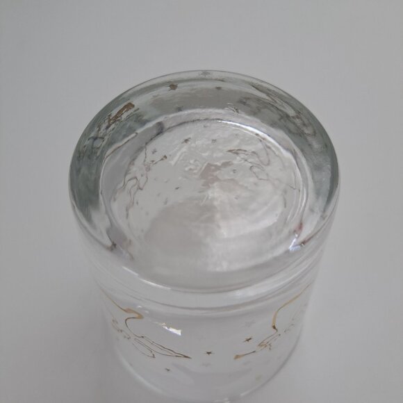 Anchor Hocking Clear Glass Gold White Angel and Star Design Mid-Century Modern - Picture 9 of 13